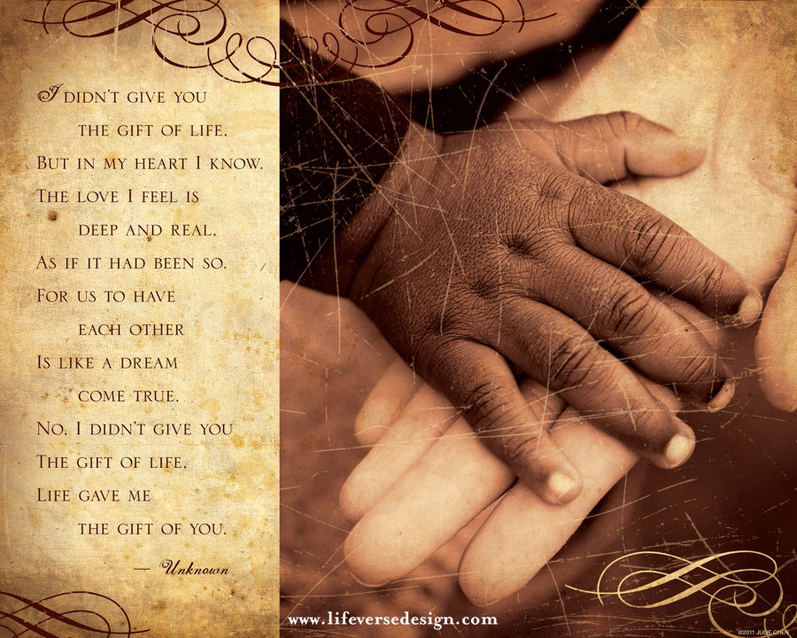 ADOPTION POEM {Dark & Light Hands}