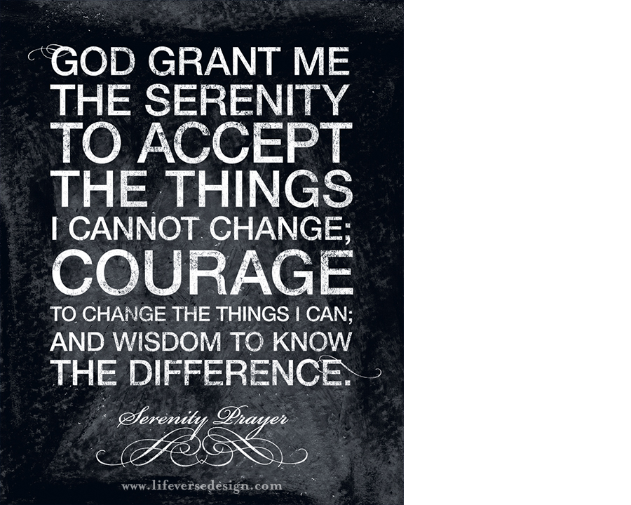 serenity prayer words life verse design